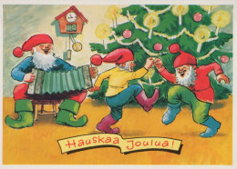 SANTA CLAUS Happy New Year Christmas GNOME Vintage Postcard CPSM #PBM144.A - Kerstman