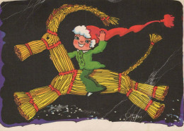 WEIHNACHTSMANN SANTA CLAUS Neujahr Weihnachten GNOME Vintage Ansichtskarte Postkarte CPSM #PBM048.A - Kerstman