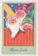 PÈRE NOËL Bonne Année Noël GNOME Vintage Carte Postale CPSM #PBM082.A - Santa Claus