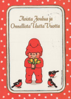 BABBO NATALE Buon Anno Natale GNOME Vintage Cartolina CPSM #PBL905.A - Santa Claus
