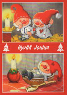 PAPÁ NOEL Feliz Año Navidad GNOMO Vintage Tarjeta Postal CPSM #PBL769.A - Kerstman