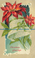 R656189 Christmas Greetings. Bell And Flowers. No. 937 - World