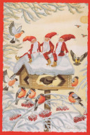 SANTA CLAUS Happy New Year Christmas GNOME Vintage Postcard CPSM #PBL773.A - Santa Claus