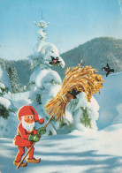 SANTA CLAUS Happy New Year Christmas GNOME Vintage Postcard CPSM #PBL708.A - Santa Claus