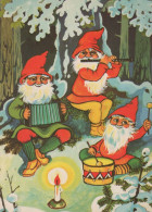PÈRE NOËL Bonne Année Noël GNOME Vintage Carte Postale CPSM #PBL726.A - Santa Claus