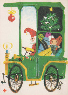 SANTA CLAUS Happy New Year Christmas GNOME Vintage Postcard CPSM #PBL668.A - Santa Claus