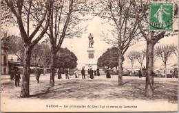 71 MACON  - Les Promenades Qu Quai Et Statue De LamartineN° 314796 - Macon