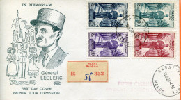 Maroc,FDC 1er Jour;1951,TP N° 299/301 + PA 81 " Général Leclerc ";Morocco,Marruecos - Cartas & Documentos