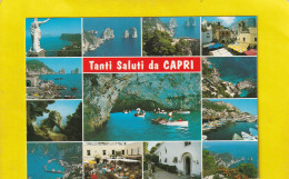 CPM . MULTIVUES " TANTI SALUTI DA CAPRI "  CARTE ECRITE AU VERSO - Napoli (Napels)