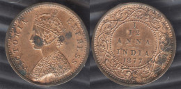 Victoria English India 8 1/12 Anna Set AU-BU RARE With Error Coin - Indien