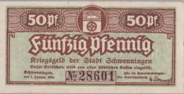 50 PFENNIG 1919 Stadt VILLINGEN Baden UNC DEUTSCHLAND Notgeld Banknote #PH299 - [11] Emissions Locales