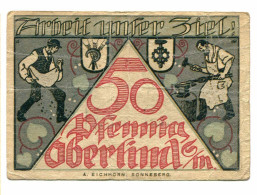 50 Pfennig 1920 SONNEBERG DEUTSCHLAND Notgeld Papiergeld Banknote #P10629 - [11] Emissions Locales