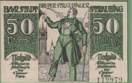 50 PFENNIG 1919 Stadt STRAUBING Bavaria UNC DEUTSCHLAND Notgeld Banknote #PJ182 - [11] Emissions Locales