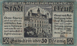 50 PFENNIG 1919 Stadt NEUSS Rhine DEUTSCHLAND Notgeld Banknote #PI150 - [11] Emissions Locales