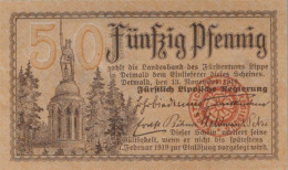 50 PFENNIG 1919 Stadt LIPPE Lippe UNC DEUTSCHLAND Notgeld Banknote #PI112 - [11] Emissions Locales