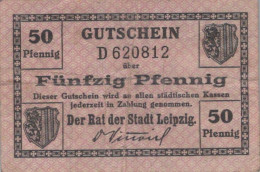 50 PFENNIG 1919 Stadt LEIPZIG Saxony DEUTSCHLAND Notgeld Banknote #PI192 - [11] Emissions Locales