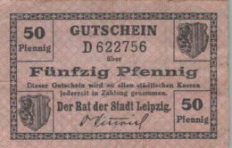 50 PFENNIG 1919 Stadt LEIPZIG Saxony DEUTSCHLAND Notgeld Banknote #PI191 - [11] Emissions Locales