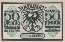 50 PFENNIG 1918 Stadt NoRDLINGEN Bavaria UNC DEUTSCHLAND Notgeld Banknote #PH268 - [11] Emissions Locales