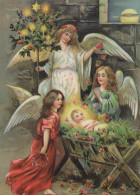 ANGEL CHRISTMAS Holidays Vintage Postcard CPSM #PAH196.GB - Angels