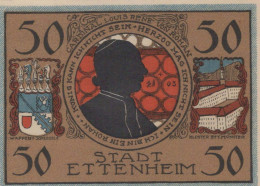 50 PFENNIG 1921 Stadt ETTENHEIM Baden UNC DEUTSCHLAND Notgeld Banknote #PB356 - Lokale Ausgaben