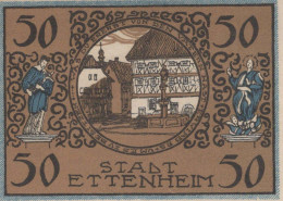 50 PFENNIG 1921 Stadt ETTENHEIM Baden UNC DEUTSCHLAND Notgeld Banknote #PB358 - [11] Lokale Uitgaven