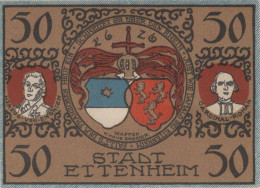 50 PFENNIG 1921 Stadt ETTENHEIM Baden UNC DEUTSCHLAND Notgeld Banknote #PB357 - [11] Lokale Uitgaven
