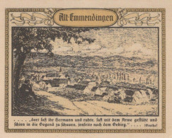 50 PFENNIG 1921 Stadt EMMENDINGEN Baden UNC DEUTSCHLAND Notgeld Banknote #PA539 - [11] Lokale Uitgaven