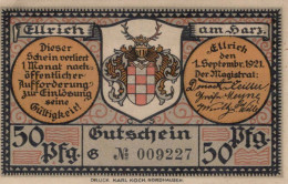 50 PFENNIG 1921 Stadt ELLRICH Saxony UNC DEUTSCHLAND Notgeld Banknote #PB196 - Lokale Ausgaben