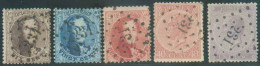 N°14/16 + 20/21 - Série Médaillons Dentelés + 40 Centimes Et 1Fr. Emission 1865 Obl. LP.231 MAESEYCK Bien Nettes Sur Cha - 1865-1866 Profile Left