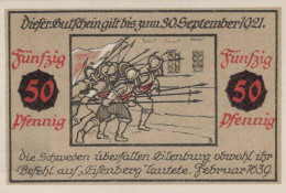 50 PFENNIG 1921 Stadt EILENBURG Saxony UNC DEUTSCHLAND Notgeld Banknote #PB082 - Lokale Ausgaben