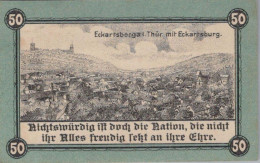 50 PFENNIG 1921 Stadt ECKARTSBERGA Saxony UNC DEUTSCHLAND Notgeld #PA504 - Lokale Ausgaben