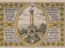 50 PFENNIG 1921 Stadt COLDITZ Saxony UNC DEUTSCHLAND Notgeld Banknote #PA405 - [11] Local Banknote Issues
