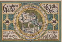 50 PFENNIG 1921 Stadt COLDITZ Saxony UNC DEUTSCHLAND Notgeld Banknote #PA401 - [11] Emissions Locales