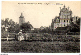 76 - ST JOUIN Sur MER - L'Eglise Et Le Chateau  ( Seine Maritime ) - Autres & Non Classés