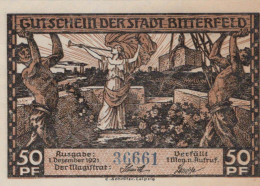 50 PFENNIG 1921 Stadt BITTERFELD Saxony DEUTSCHLAND Notgeld Banknote #PF735 - [11] Emissions Locales