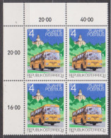 1982 , Mi 1714 ** (1) - 4er Block Postfrisch - 75 Jahre Postbusverkehr - Unused Stamps