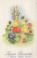 EASTER CHICKEN EGG Vintage Postcard CPA #PKE116.GB - Easter
