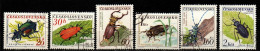Tschechoslowakei Ceskoslovensko 1962 - Mi.Nr. 1371 - 1376 - Gestempelt Used - Insekten Insects Käfer Beetles - Coléoptères