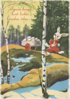 EASTER RABBIT Vintage Postcard CPSM #PBO358.GB - Easter