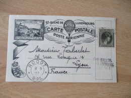 1927 LUXEMBOURG CARTE POSTALE AERIENNE PAR BALLON - Storia Postale
