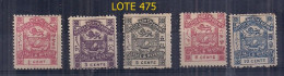 COLONIE BRITANNIQUE DU NORD DE BORNEO 1889/92 LOT DE TIMBRES AVEC REPOS DE CHARNIÈRE - North Borneo (...-1963)