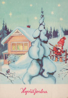 PAPÁ NOEL Feliz Año Navidad Vintage Tarjeta Postal CPSM #PAU609.ES - Santa Claus