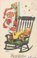 PÈRE NOËL Bonne Année Noël Vintage Carte Postale CPSMPF #PKG349.FR - Santa Claus