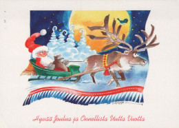 PÈRE NOËL Bonne Année Noël Vintage Carte Postale CPSM #PBL566.FR - Santa Claus