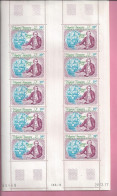 POLYNESIE FRANCAISE POSTE AERIENNE  FEUILLETS DE 10 TIMBRES Neuf  Avec Coin Date 28 12 1977 - Unused Stamps