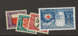 1928 MNH Switzerland Mi 229-32 Postfris** - Neufs
