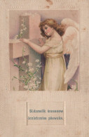 1910 ÁNGEL NAVIDAD Vintage Antiguo Tarjeta Postal CPA #PAG696.ES - Angels