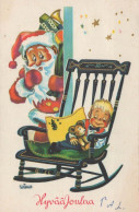 PAPÁ NOEL Feliz Año Navidad Vintage Tarjeta Postal CPSMPF #PKG348.ES - Santa Claus
