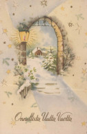 Feliz Año Navidad FLORES Vintage Tarjeta Postal CPSMPF #PKD730.ES - New Year