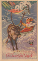 Feliz Año Navidad GNOMO Vintage Tarjeta Postal CPSMPF #PKD234.ES - New Year